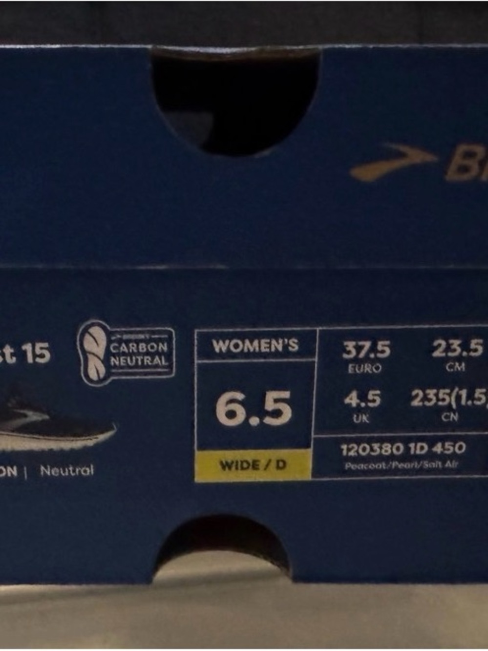 Brooks Ghost 15 W Navy with Light Aqua Accents - Picture 8 of 8